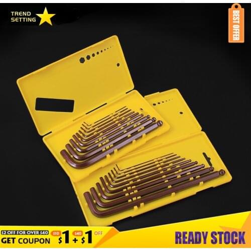 LAMEZIA Universal 9pcs/set S2 Alloy Hex Wrench Allen Key Socket Hexagonal Wrenches Set With Box Spanner Garage Repair Hand Tool