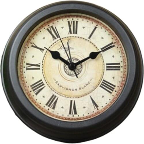 1PC Vintage Table Clock Adornment Creative Table Clock Crafts Decor Mute Wall Hanging Alarm Clock Delicate Time Display Clock Or
