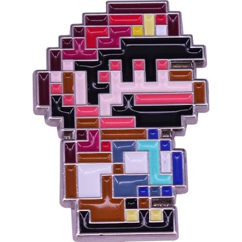Pixel pin retro video game brooch 80s nostalgia badge funny jackets backpack accessory