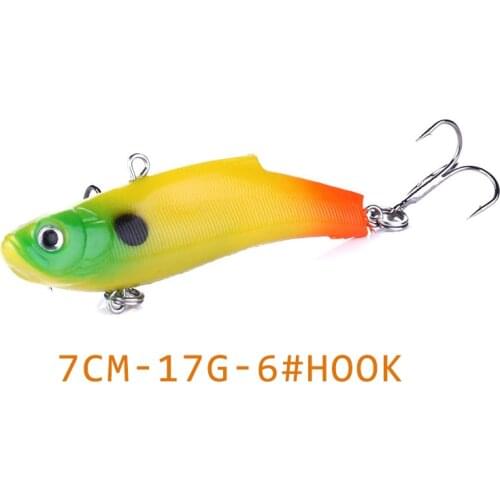 YUZI 1PCS VIB Ice Fishing Lure Wobbers Silicone Artificial Bait Soft Lead Bait 7.5cm 17.2g