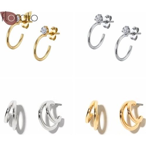 Korean Crystal Stud Earrings 925 Sterling Silver Ear Needle Minimalist For Women CZ Earrings Exquisite Jewelry Birthday Gifts