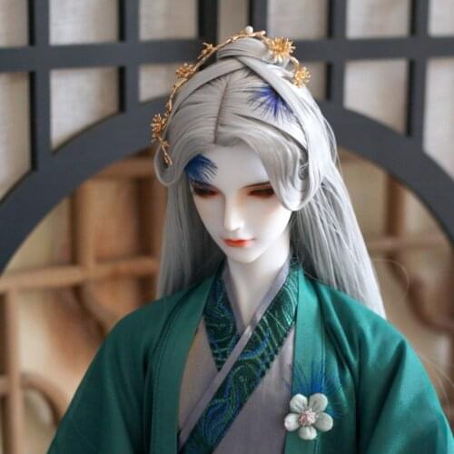 1/3 BJD Wig Ancient Costume Hanfu Long Hair Vintage Samurai Wigs For BJD/SD SD13 SD17 SSDF Strong Uncle Doll Accessories 1105