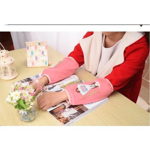 1Pair Cartoon Girl Oversleeve Flannelette Winter Coats Dustproof Sleeve Cuff Oversleeves Home Cleaning Tools Accessories ND 015
