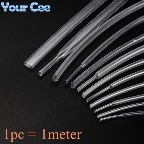 1 pcs 1 meter 1MM 12MM 15MM 16MM 18MM 20MM 25MM Heat Shrink Insulation Sleeving Heatshrink Tubing Transparent Clear