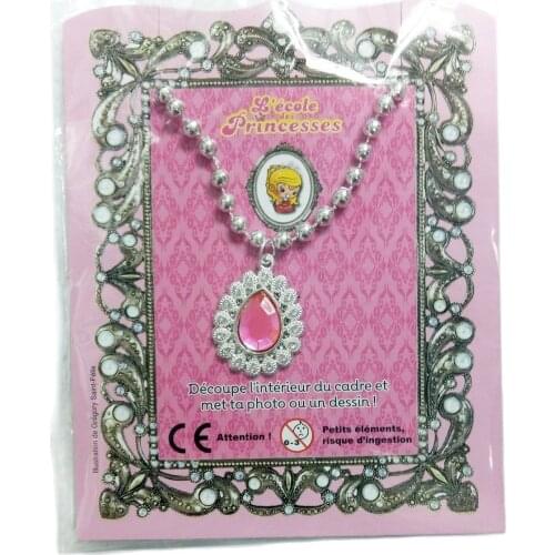 1 Set Kids Fashion sliver Necklace New Girls Bead Choker Princess Beaded Jewelry Birthday Party Favor Gift Novelty Prize