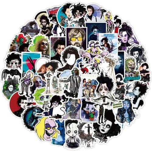 10/50pcs Stickers Tim Burton Classic Movie Edward Scissorhands Graffiti Sticker For Skateboard Laptop Bicycle Waterproof Decals