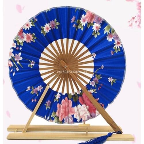 100Pcs Classic Flower Hand Fans Japanese Blossom Surface Folding Bamboo Windmill Fan Wedding Party Favors Gift