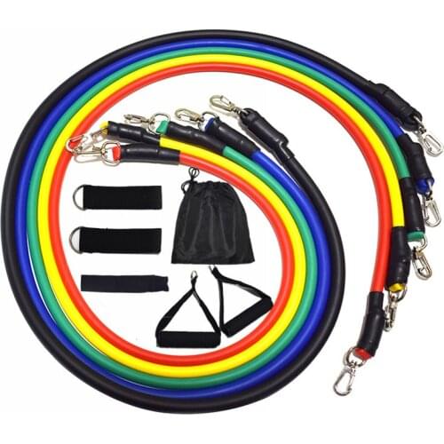 11Pcs Yoga Tubes Pull Rope Training Exercis Latex Resistance Bands Rubber Elastic Bands Sports Expander Gym Fitness Equipment