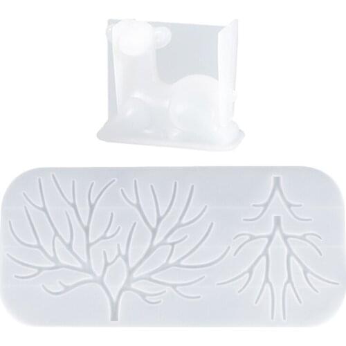 13MC Deer Stand Resin Molds for Jewelry Organizer, 2PCS Fawn Antlers Silicone Molds Set for Resin Earrings Hanging, Resin Epoxy