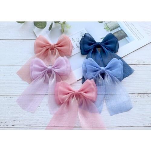 20 pcs/lot, Women Girls Fabric Hair Bow Clips , Large Streamers Hair Clips
