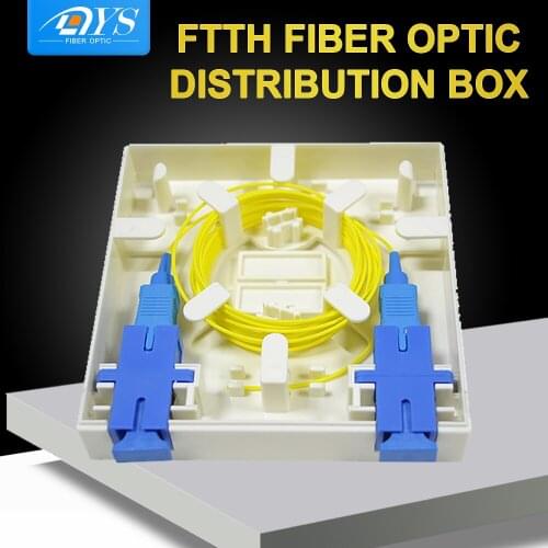 5pcs 2 cores Fiber Optic Terminal Box panel/FTTH 86x86mm PLC Splitter In Door Termination Box 2 SC Ports