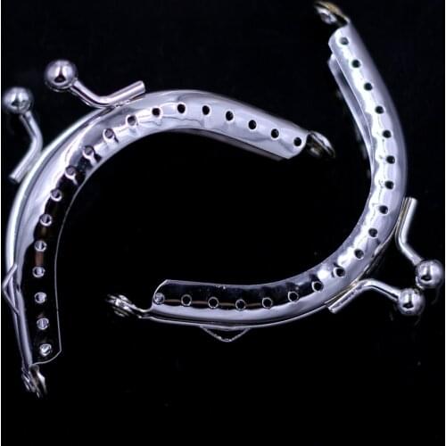 50PCS Silver Tone 6.5cm Semicircle Metal Purse Bag Frames Kiss Clasps Clutch Buckle Lock Handbag Luggage Hardware Accessories