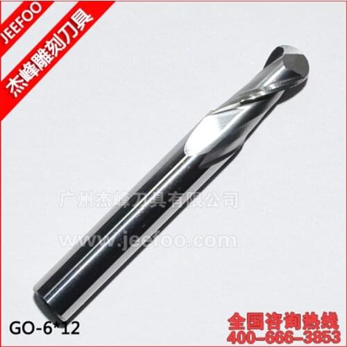 6*12mm Solid Carbide Two Flutes Spiral Ball Nosed End Mills, CNC Cutting Tools, CNC Router Bits for Engraving Machine