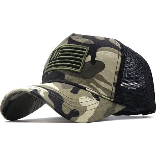 Camouflage USA Flag Mesh Baseball Cap For Men Women Cotton Snapback Hat Unisex America Embroidery Hip Hop Caps Gorras Casquette