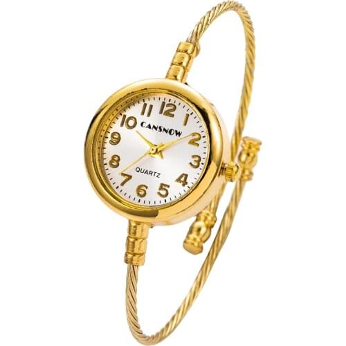 Women Luxury Silver Gold Creative Bangle Watch Top Brand Lady Round Dial Bracelet Ultral-thin Clock Gift Saat Relogio Feminino