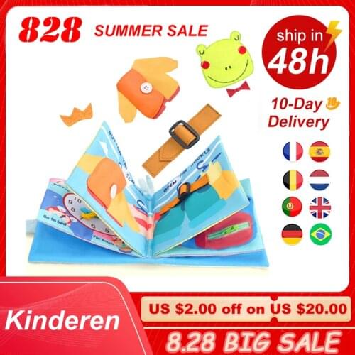 Baby Cloth Soft Book Washable 3D Parent-Children Interactive My First Book Practice Hand Early Learning Fun Lace Cloth Book
