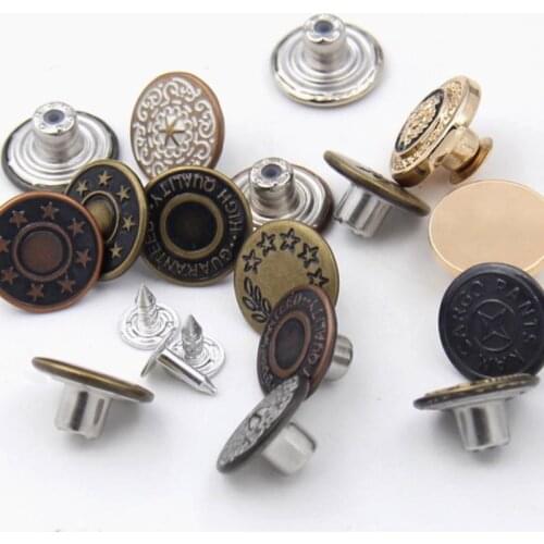 Customized Jeans Buttons Round Men and Women Fixed Denim Skirt Jersey Button Coat Jean Jackets Button Clothes Strap Denim Buckle