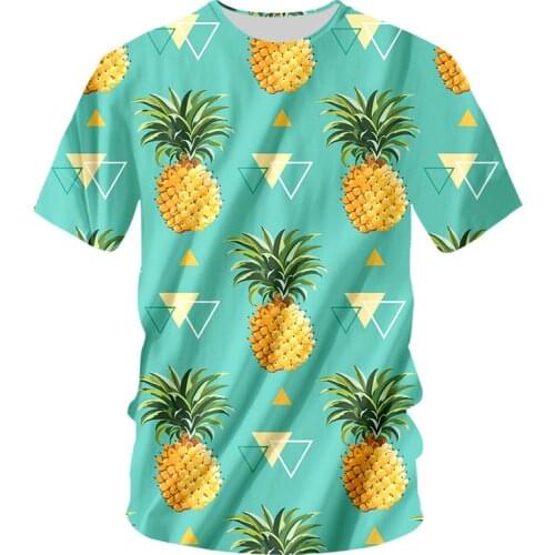 Fashion Fruit Funny T-shirt Men Tshirt 6XL Pineapple Orange Print Harajuku Tops Tee Casual Short Sleeve Mens 3D T Shirt