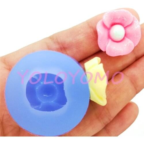 H412YL 18.4mm Kawai Flower Silicone Mold Fondant Cake Decoration Clay Resin Art Craft Jewelry Making Earrings Necklace Brooch
