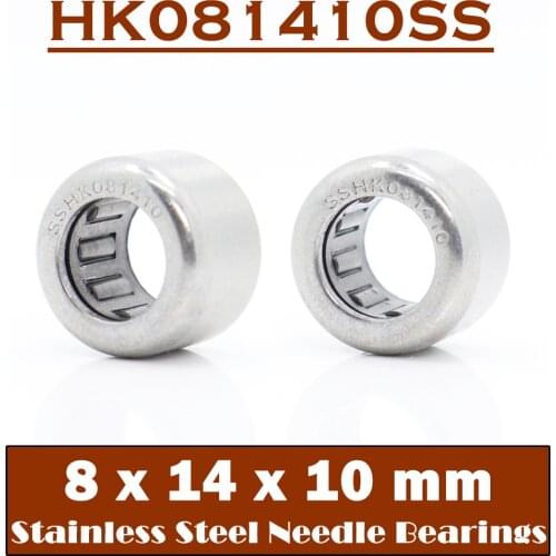 HK081410SS Needle Bearings 440C 8*14*10 mm 2 Pcs Stainless Steel Drawn Cup Needle Roller Bearing HK081410 7941/8 HK081410
