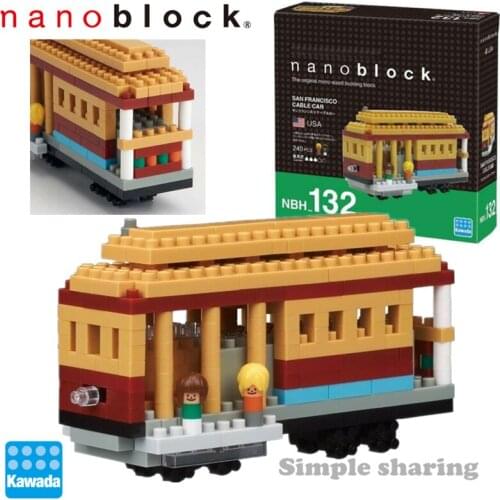 Nanoblock San Francisco Cable Car NBH-132 Miniature Building Block Challenge Bricks Technic Power Adult Construction Toy 240 Pcs