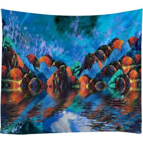 Creative 3D Printing Landscape Painting Tapestry Wall Hanging Bed Spread Beach Towel Table Cloth Yoga Mat 250CM*180CM Large Size