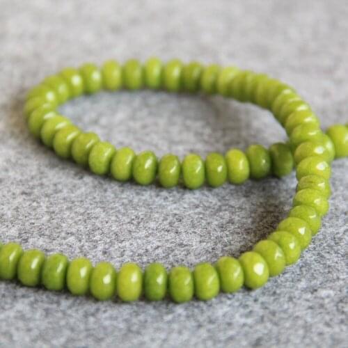 Min Order1) 5*8mm New Faceted Light Green Chalcedony Beads Abacus DIY Beads stone Accessory Parts 15inch Jewelry Making Design
