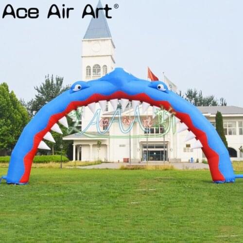 New design giant inflatable shark arch with huge mouth for ocean theme park