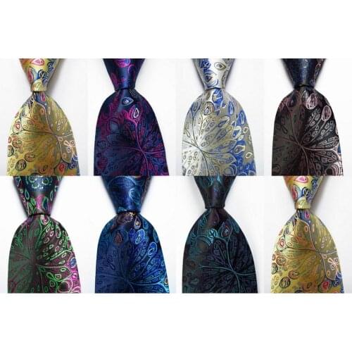 New Fashion Paisley Floral Tie Mens 9cm Silk Necktie Set Pink Green Blue JACQUARD WOVEN 100% Silk Mens Tie Necktie
