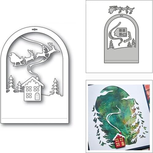 New Christmas Cabin Snowglobe Frame 2020 Metal Cutting Dies for DIY Scrapbooking Decor and Card Making Embossing Craft No Stamps