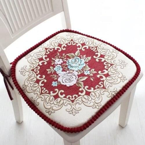 Chenille Suede Chair Pads European Style Jacquard Non-Slip Stool Mat Removable Washable Soft Thicken Universal Decor Floor Cushi