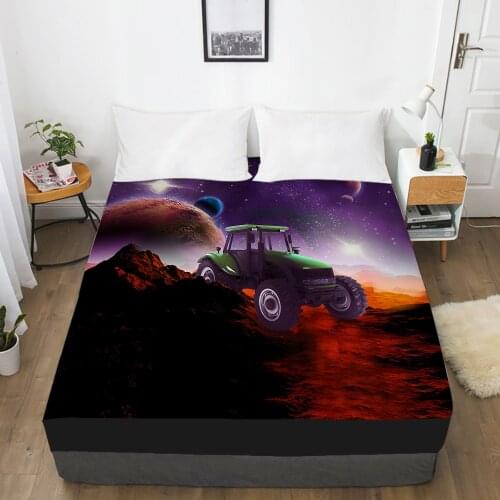 Luxury Elastic fitted sheet bed sheet With An Elastic Band Mattress Cover 150x200/160x200 Bed cover for home tractor star