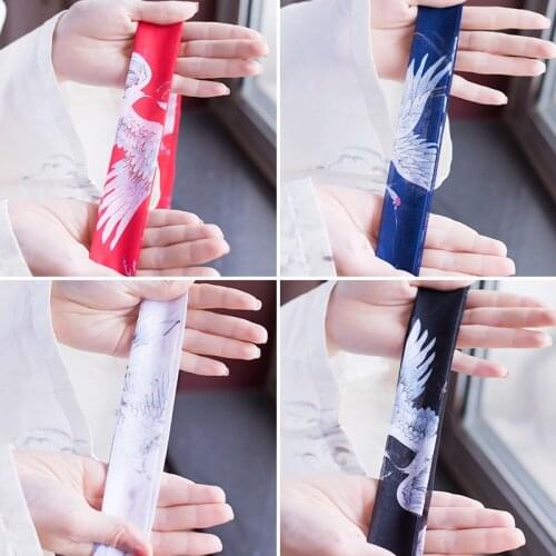 Antique Style RED Crane Chinese Clothing Chiffon Printed Hair Band Ancient Costume Retro Fairy Bandeau Headdress