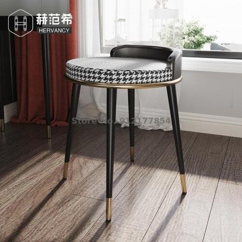 Nordic dressing stool modern minimalist dressing chair bedroom soft bag stool household light luxury net red ins dressing table