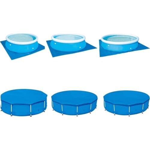 Folding Pool Cover For Round Above Ground Swimming Pools Inflatable Ground Cloth Waterproof Dustproof Foldable UV-resistant Tarp
