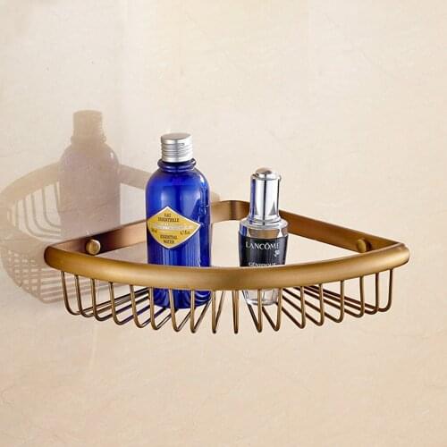 Corner Storage Basket Wall Mounted Shelf European Fan Shape Shelf For Washroom Bathroom