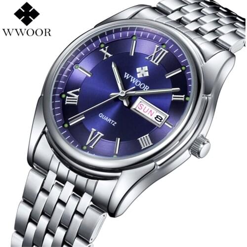 Wwoor Waterproof Sport Watch Men Luxury Brand Fashion Quartz Watch Luminous Display Casual Mens Watches Clock Relogio Masculino
