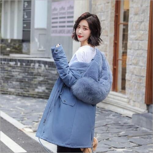 Winter parka women hooded plus size long faux fur liner coat ladies thick windbreaker Warm Cotton winter Jacket women Z83