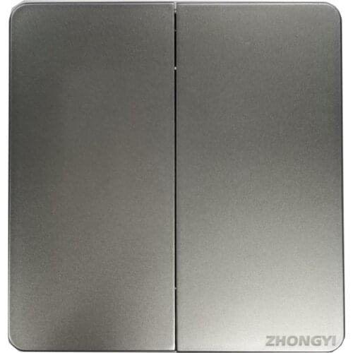 ZHONGYI Simple Style PC Panel 2 Gang 1 Way On / Off Light Switch 250V 16A