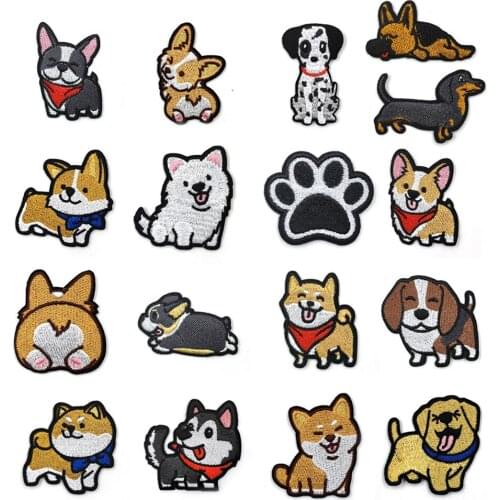 1 Piece New Cute Chihuahua Shiba Dog Patch Babys Clothing Patches Backpack Decoration Small Applique Small Cat Iron on Patch
