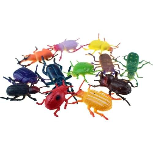 12Pcs/Set Lifelike Cricket Ladybugs Wild Insects Model Prank Trick Prop Biological Cognitive toys For Kids Early Education