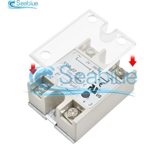 2Pcs/lot Solid State Relay SSR Plastic Cover DC Control AC Single Phase Solid State Relay Safe Shell Case Box Front Cover