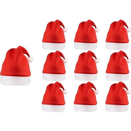 20 Pack Bulk Christmas Santa Hats for Adults, Classic Red Xmas Holiday Hats for Party Costume