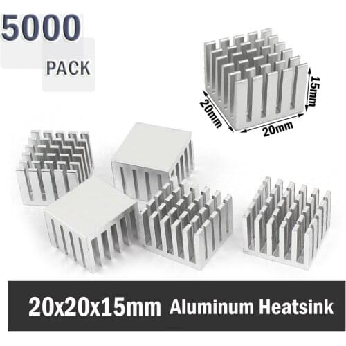 5000Pcs Gdstime 20mm x 15mm Cooling Accessories DIY Heatsink 20x20x15mm CPU GPU IC Memory Chipk Extruded Cooler Radiator