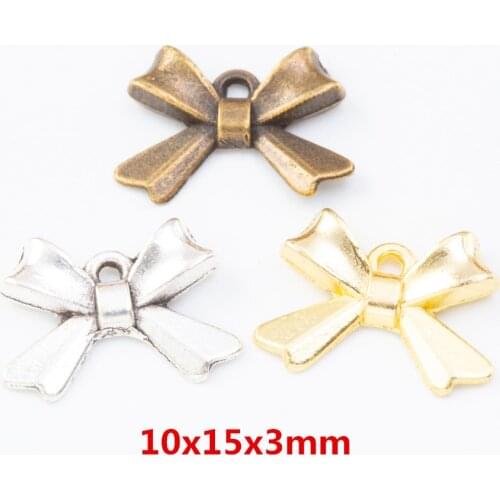 55pcs / set of Bow-knot zinc alloy charm DIY metal products found in 7712