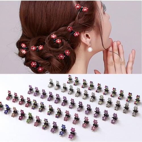 6pcs Cute Floral Crystal Rhinestone Hair Claw Clips Hairgrips Headdress Hairpins Hair Barrette Hair clips girls hair accessories