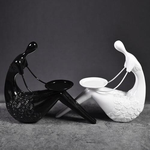 Abstract Character Bookend Ornaments Home Decoration Candlestick Figurines Creative Sculpture Resin Crafts Candle Holder Decor