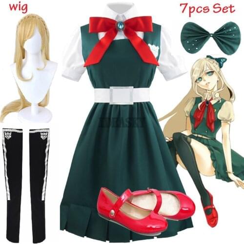 Anime Danganronpa 2 Despair Sonia Nevermind Cosplay Dress Woman Party Halloween Costume JK School Uniform And Wig shoes