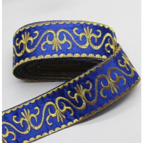 Gold Lace Appliqued Metallic Flower Embroidery Vintage Braid Lace Iron On Band Trims YACKALASI 6 Yds/Lot Gold and Silver 5cm