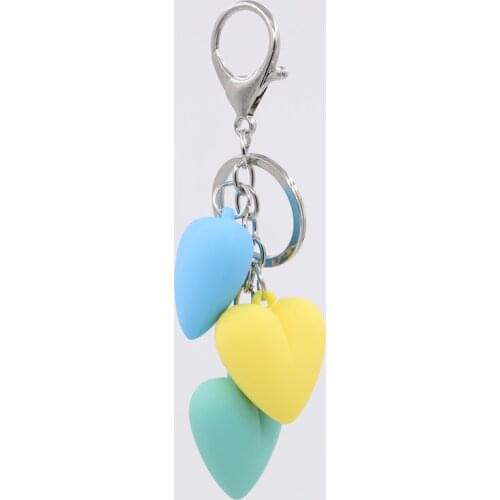 Keychain Jewelry Acrylic Heart Pendant Mixed color Key Chain Car Women Handbag Accessories keychains Dropshipping